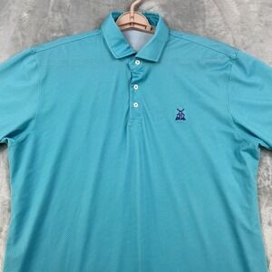 Holderness & Bourne The Porter Polo Shirt Mens XL Blue Performance Classic Fit
